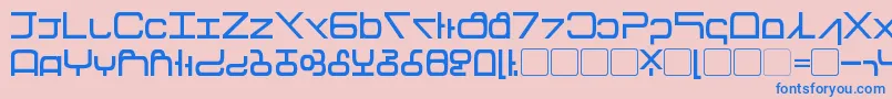 フォントTirolese – ピンクの背景に青い文字