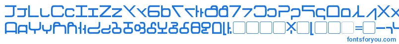 フォントTirolese – 白い背景に青い文字