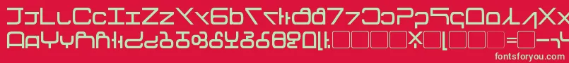 フォントTirolese – 赤い背景に緑の文字