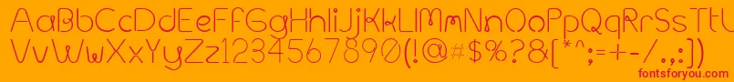 MetalSpagetti-Schriftart – Rote Schriften auf orangefarbenem Hintergrund