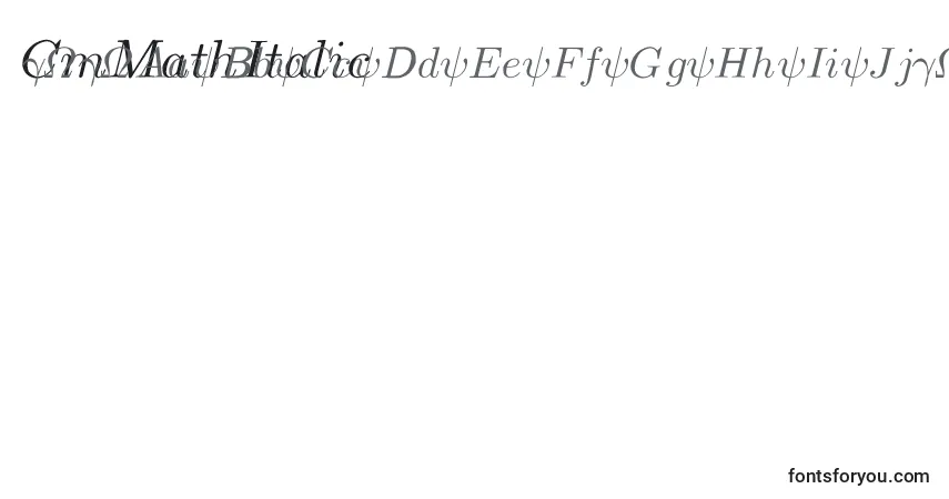 CmMathItalic Font – alphabet, numbers, special characters