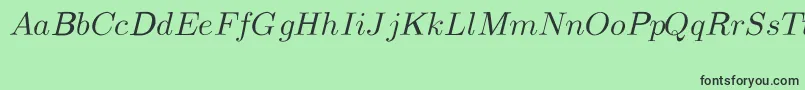 Fonte CmMathItalic – fontes pretas em um fundo verde