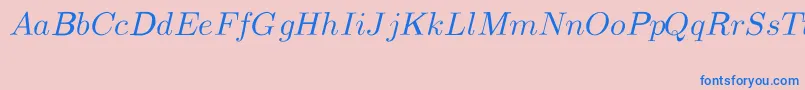 CmMathItalic Font – Blue Fonts on Pink Background