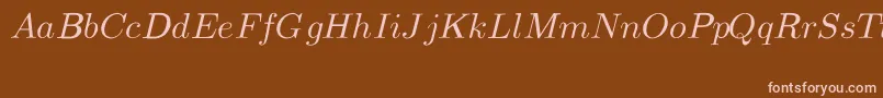 Czcionka CmMathItalic – różowe czcionki na brązowym tle