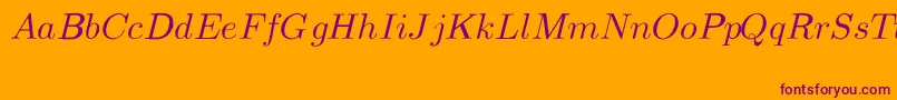 Czcionka CmMathItalic – fioletowe czcionki na pomarańczowym tle