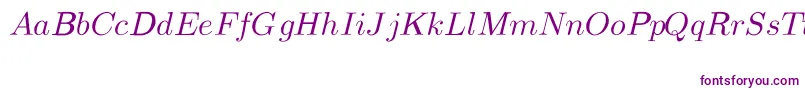 Fonte CmMathItalic – fontes roxas em um fundo branco