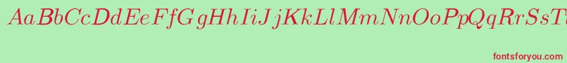 CmMathItalic Font – Red Fonts on Green Background