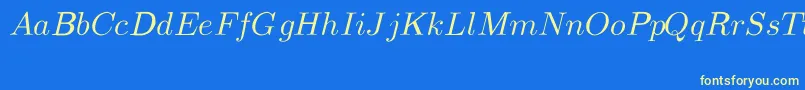 CmMathItalic Font – Yellow Fonts on Blue Background