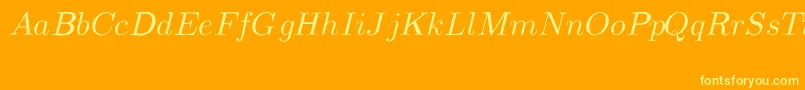 Шрифт CmMathItalic – жёлтые шрифты на оранжевом фоне