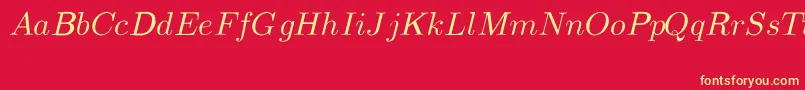 CmMathItalic Font – Yellow Fonts on Red Background