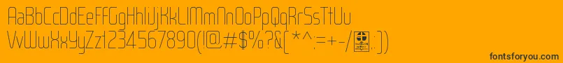 WoxModelistHairlineDemo-Schriftart – Schwarze Schriften auf orangefarbenem Hintergrund