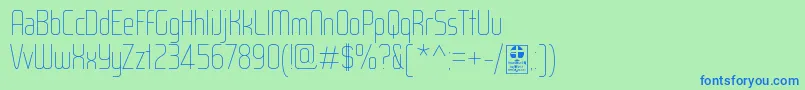WoxModelistHairlineDemo Font – Blue Fonts on Green Background