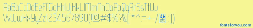 Подробнее о шрифте WoxModelistHairlineDemo Шрифт WoxModelistHairlineDemo – синие шрифты на жёлтом фоне