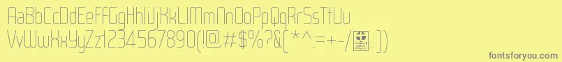 フォントWoxModelistHairlineDemo – 黄色の背景に灰色の文字