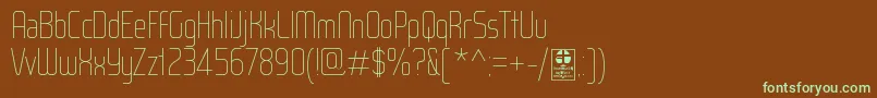 Шрифт WoxModelistHairlineDemo – зелёные шрифты на коричневом фоне