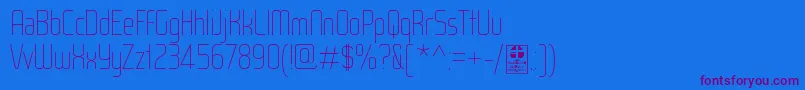 WoxModelistHairlineDemo-Schriftart – Violette Schriften auf blauem Hintergrund