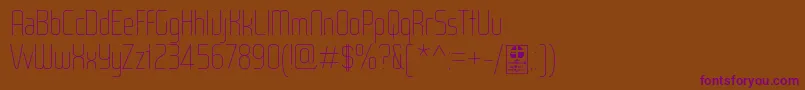 WoxModelistHairlineDemo-Schriftart – Violette Schriften auf braunem Hintergrund
