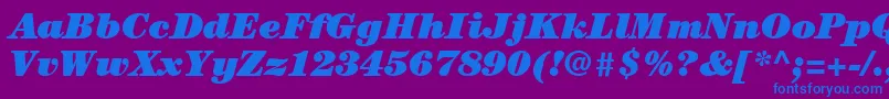 Weitere Informationen zur ItcCenturyLtUltraItalic-Schriftart ItcCenturyLtUltraItalic-Schriftart – Blaue Schriften auf violettem Hintergrund