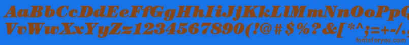 ItcCenturyLtUltraItalic Font – Brown Fonts on Blue Background