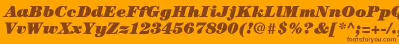 フォントItcCenturyLtUltraItalic – オレンジの背景に茶色のフォント