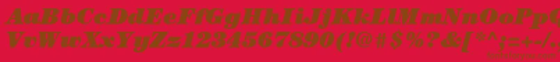 ItcCenturyLtUltraItalic-Schriftart – Braune Schriften auf rotem Hintergrund