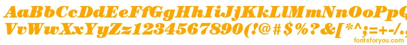 フォントItcCenturyLtUltraItalic – 白い背景にオレンジのフォント
