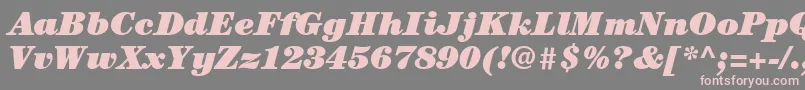 Fonte ItcCenturyLtUltraItalic – fontes rosa em um fundo cinza
