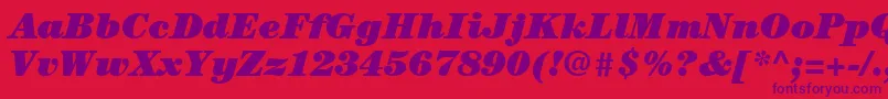 ItcCenturyLtUltraItalic-fontti – violetit fontit punaisella taustalla