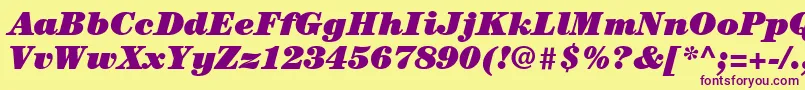 ItcCenturyLtUltraItalic Font – Purple Fonts on Yellow Background