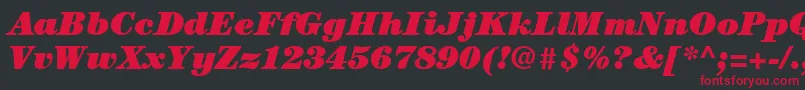 ItcCenturyLtUltraItalic Font – Red Fonts on Black Background