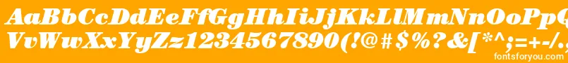 ItcCenturyLtUltraItalic-Schriftart – Weiße Schriften auf orangefarbenem Hintergrund