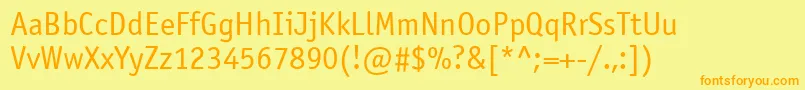 Officinasansdosctt Font – Orange Fonts on Yellow Background