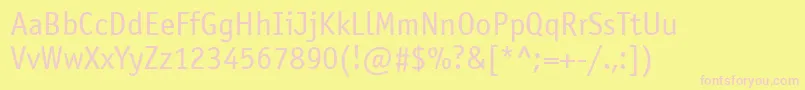Officinasansdosctt Font – Pink Fonts on Yellow Background