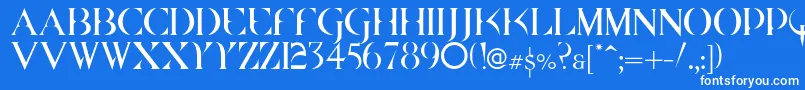 フォントDsquakec – 青い背景に白い文字