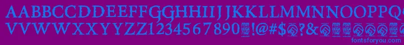 RiseinsideRegular Font – Blue Fonts on Purple Background