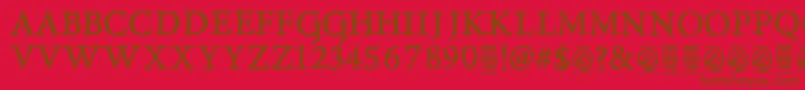 RiseinsideRegular Font – Brown Fonts on Red Background