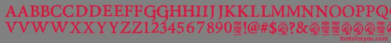 RiseinsideRegular Font – Red Fonts on Gray Background