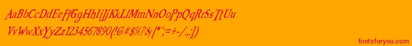 Booterzo Font – Red Fonts on Orange Background