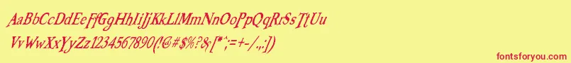 Booterzo Font – Red Fonts on Yellow Background