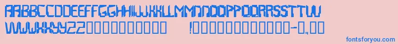 Czcionka Abstrakt – niebieskie czcionki na różowym tle