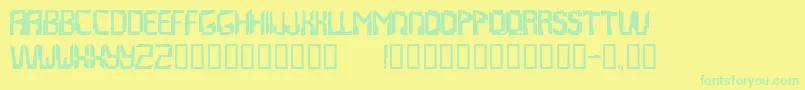 Abstrakt-Schriftart – Grüne Schriften auf gelbem Hintergrund
