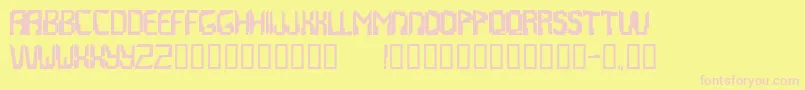 Abstrakt-Schriftart – Rosa Schriften auf gelbem Hintergrund