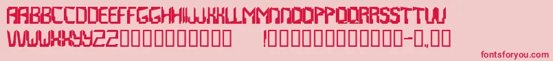 フォントAbstrakt – ピンクの背景に赤い文字