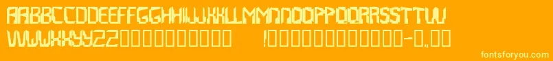 Шрифт Abstrakt – жёлтые шрифты на оранжевом фоне