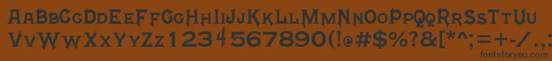 Czcionka MortalKombat4 – czarne czcionki na brązowym tle