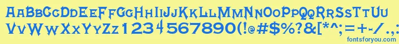 MortalKombat4 Font – Blue Fonts on Yellow Background