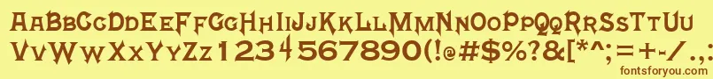 MortalKombat4 Font – Brown Fonts on Yellow Background