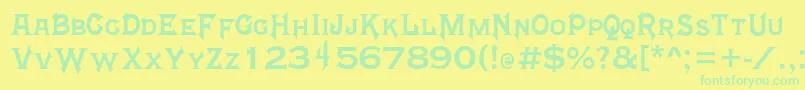 フォントMortalKombat4 – 黄色い背景に緑の文字