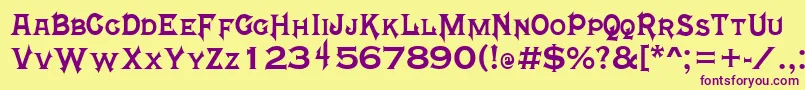 MortalKombat4 Font – Purple Fonts on Yellow Background