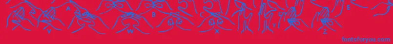 More about Hhands Font Hhands Font – Blue Fonts on Red Background